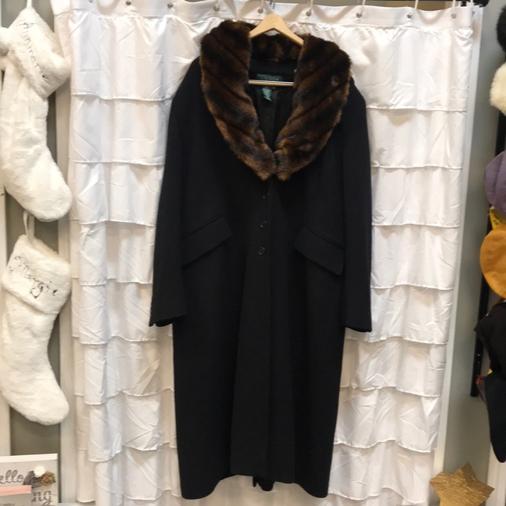 Lauren wool and faux fur coat 3X